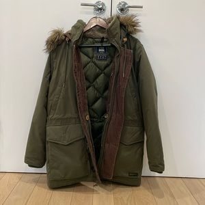 Abercrombie & Fitch Olive Parka Size Small